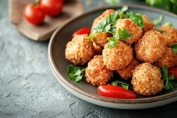 一盘美味的炸丸子