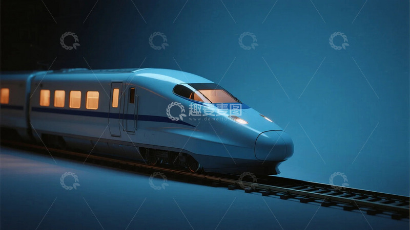 高清大图下载【趣麦麦图】夜色中行驶的动车1