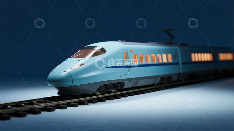 高清大图下载【趣麦麦图】夜色中行驶的动车3