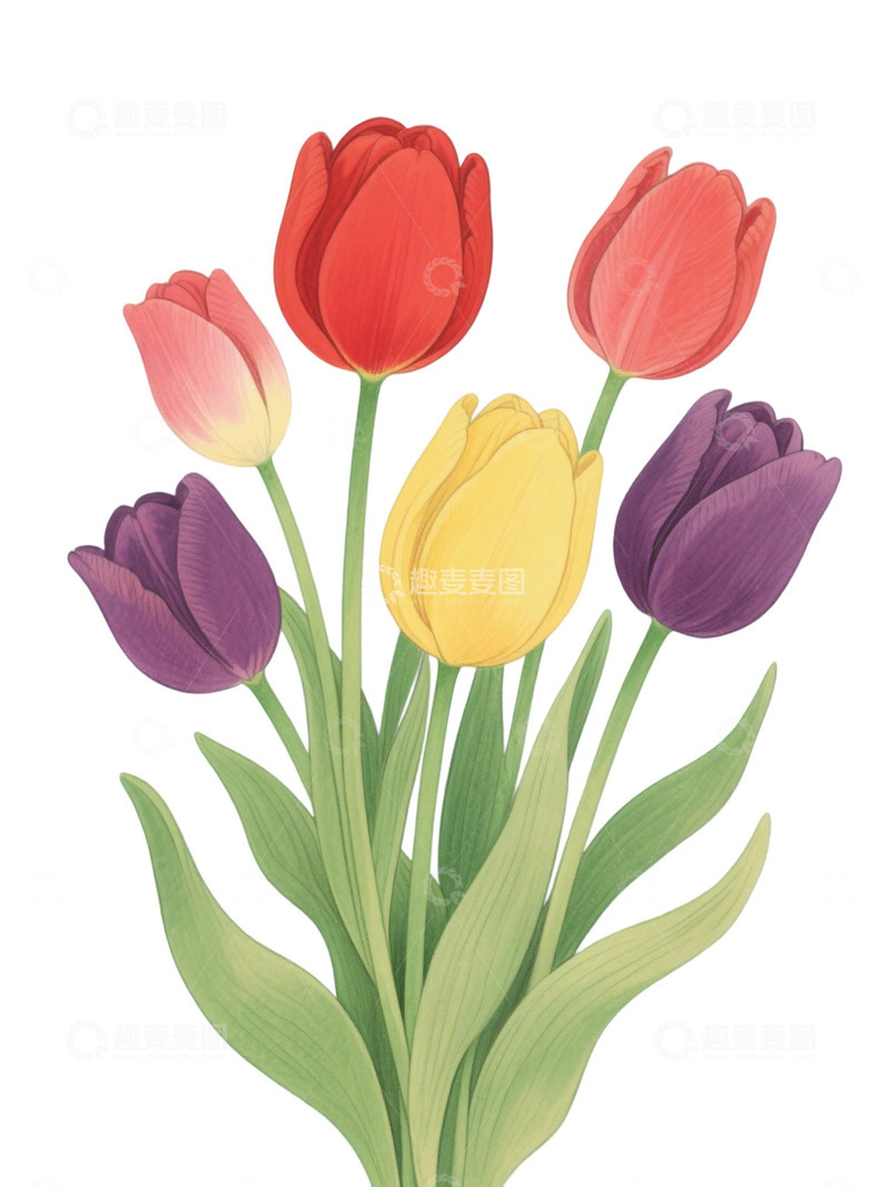 高清大图下载【趣麦麦图】郁金香花束免扣写实主题225