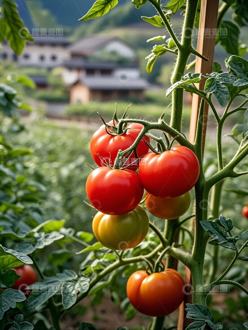 高清大图下载【趣麦麦图】枝头挂满鲜红的成熟番茄