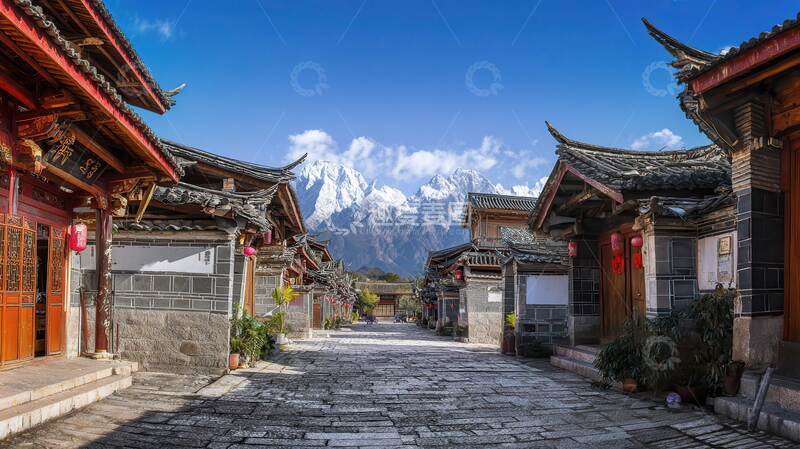 高清大图下载【趣麦麦图】丽江  古城  雪景