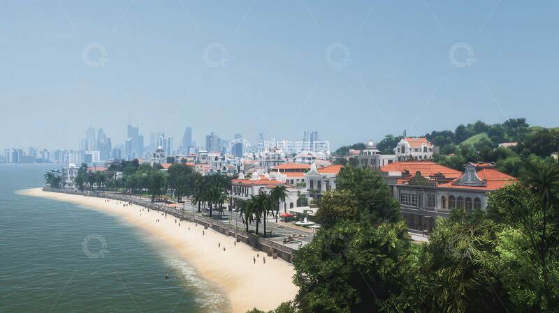 高清大图下载【趣麦麦图】厦门  城市  海边 