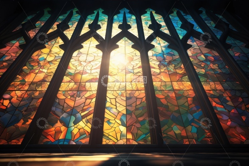 高清大图下载【趣麦麦图】教堂里的彩色玻璃窗