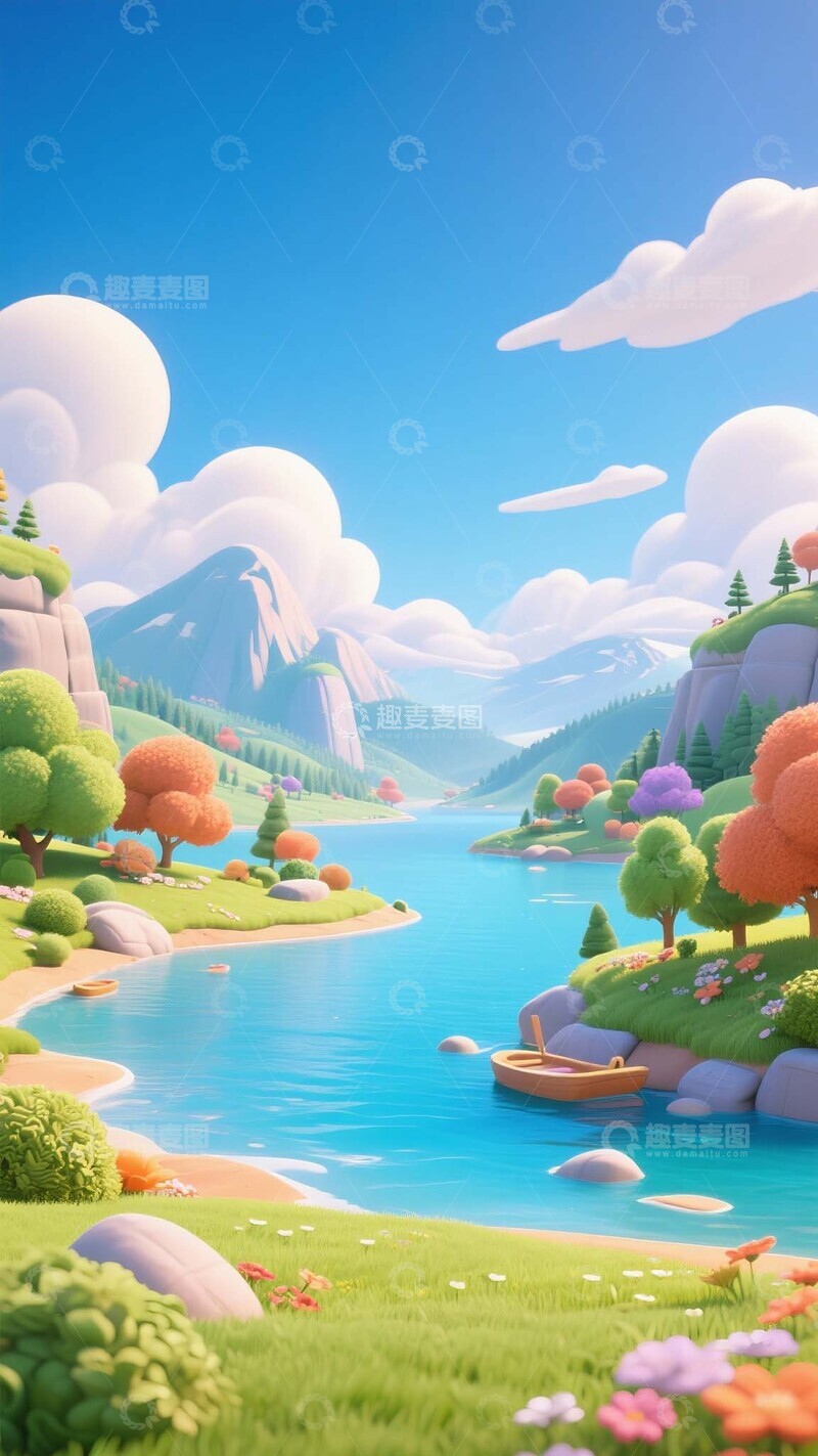 高清大图下载【趣麦麦图】童话山谷的澄澈湖光