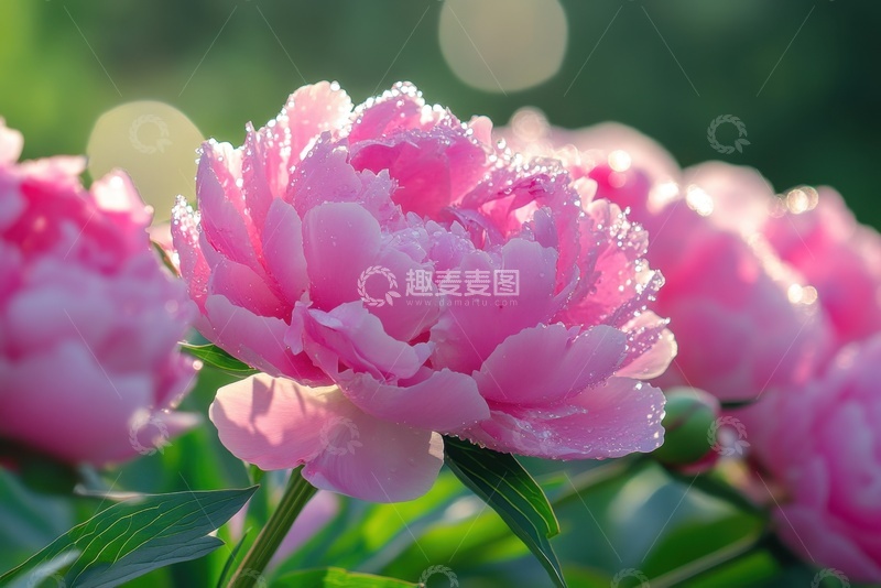 高清大图下载【趣麦麦图】盛开的玫红色牡丹花