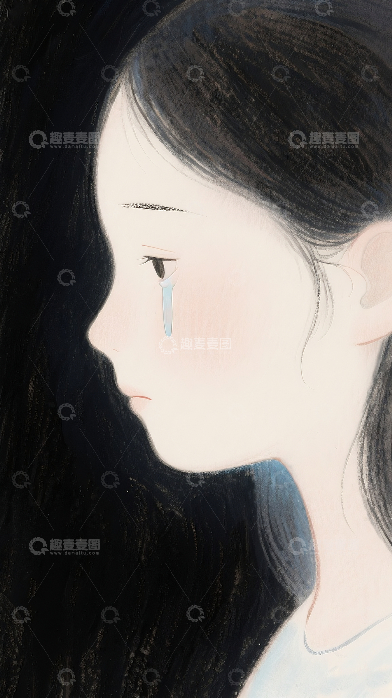 源文件下载【趣麦麦图】-悲伤的东亚女孩