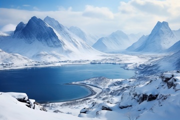 雪山湖泊天池风景