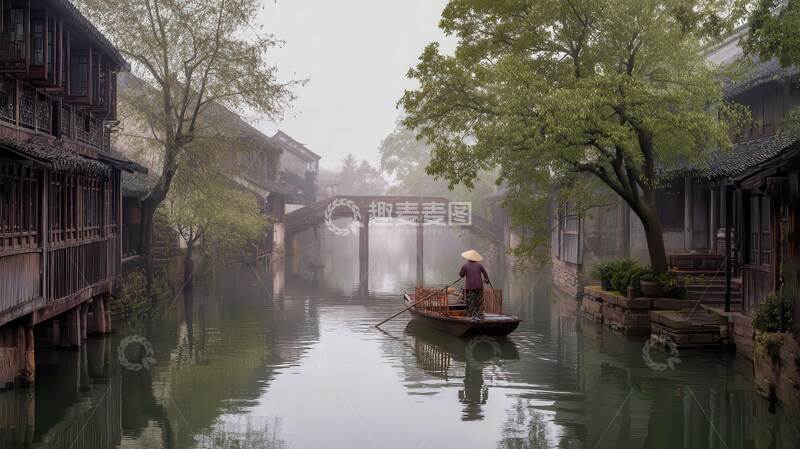 高清大图下载【趣麦麦图】乌镇  水乡   晨雾