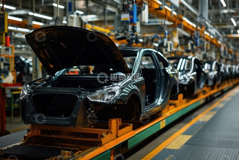 高清大图下载【趣麦麦图】工厂里制造汽车的场景
