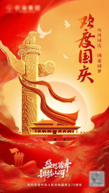 国庆节海报-可编辑