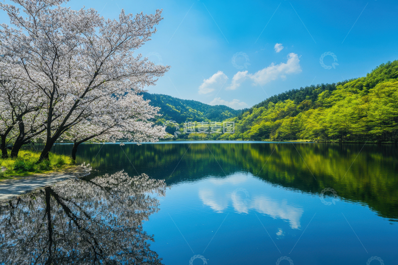 高清大图下载【趣麦麦图】夏季绿水青山湖泊美景