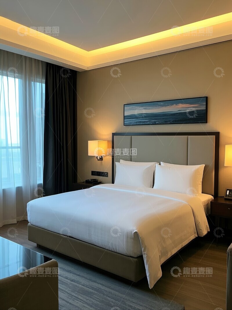高清大图下载【趣麦麦图】高级酒店大床房温馨舒适布置