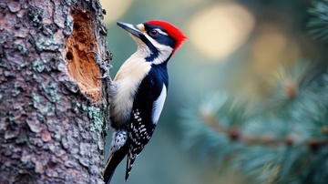 树干上的啄木鸟