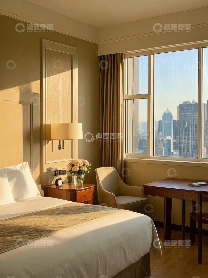 高清大图下载【趣麦麦图】现代酒店客房温馨舒适布置