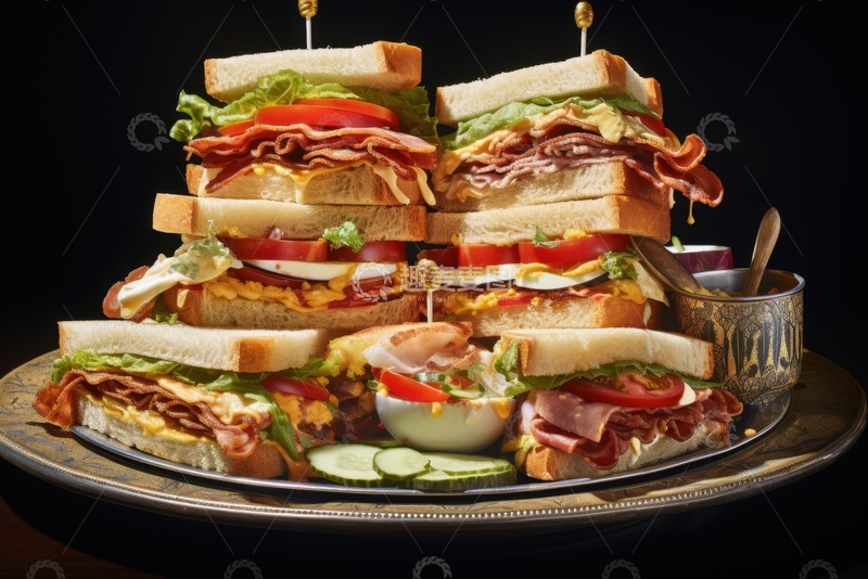 高清大图下载【趣麦麦图】-美味的三明治早餐