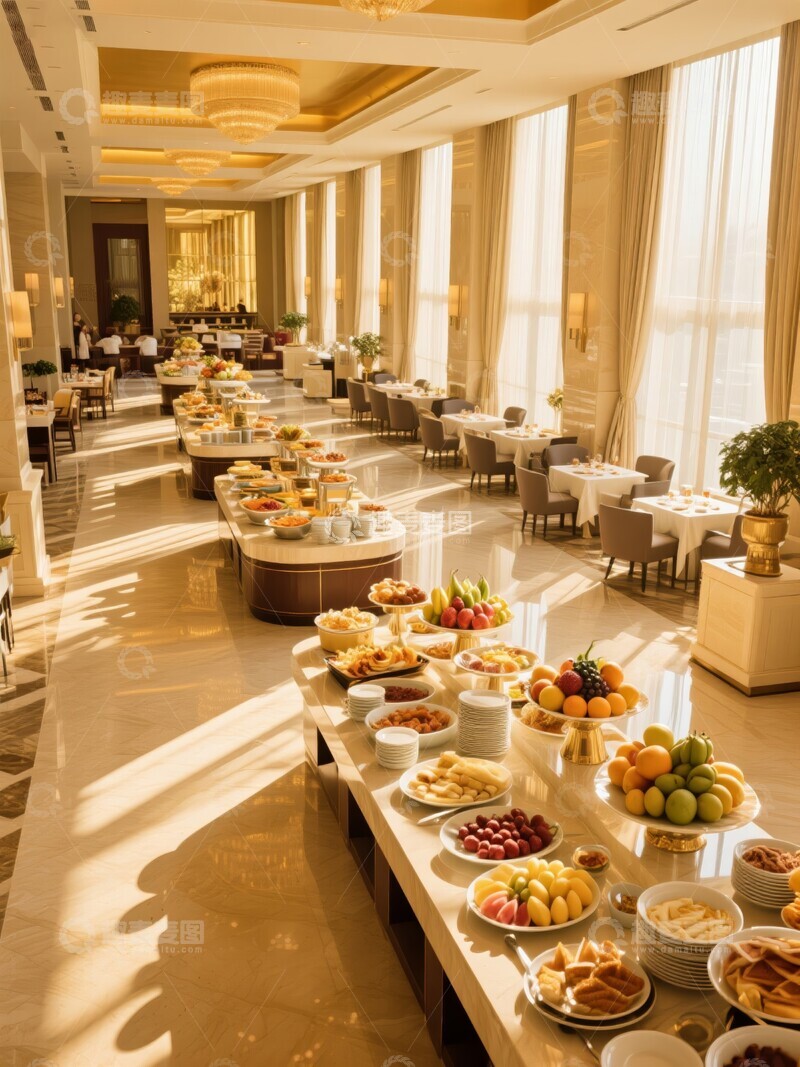 高清大图下载【趣麦麦图】现代高级自助餐厅内部环境
