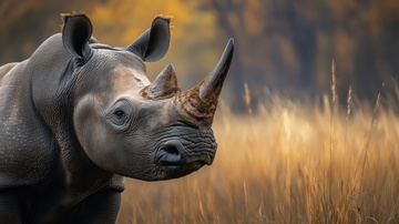 草原上的一只犀牛