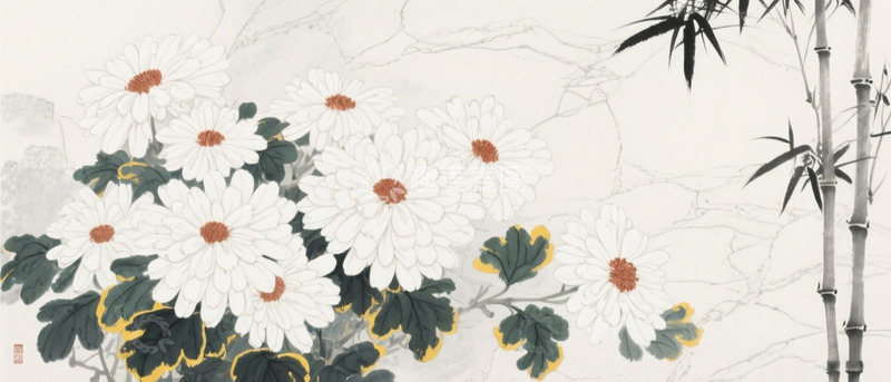 高清大图下载【趣麦麦图】秋季小白菊盛开