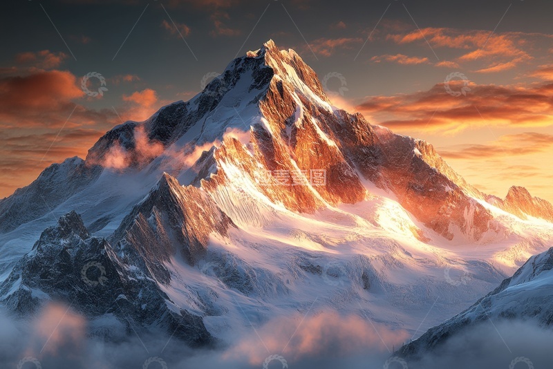 高清大图下载【趣麦麦图】雪山阳光高山自然美景