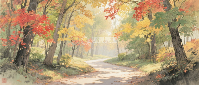 高清大图下载【趣麦麦图】秋季山间林间