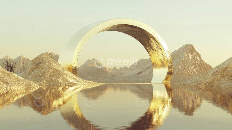 高清大图下载【趣麦麦图】简约湖泊电商背景