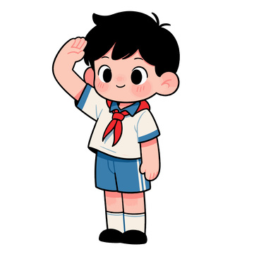敬礼的小学生
