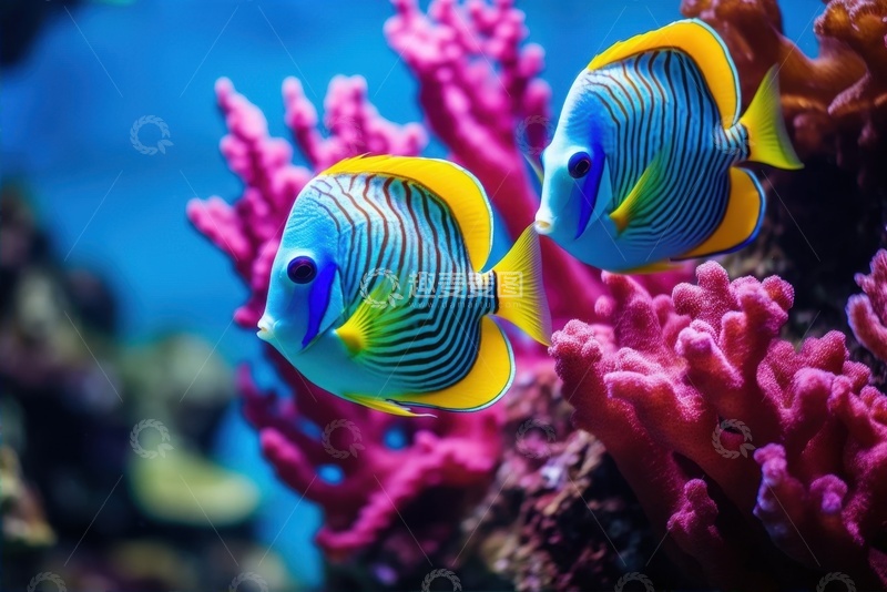高清大图下载【趣麦麦图】海洋里的条纹鱼