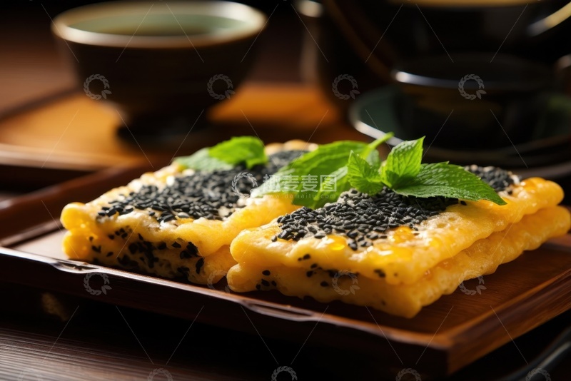 高清大图下载【趣麦麦图】美味的芝麻糕点