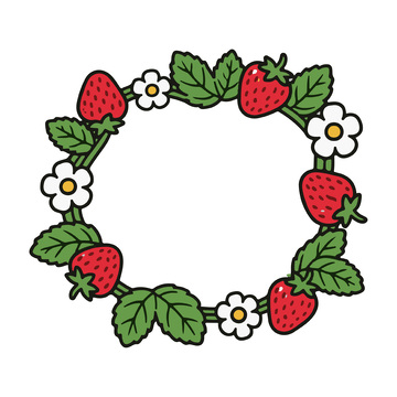 草莓植物藤曼花圈