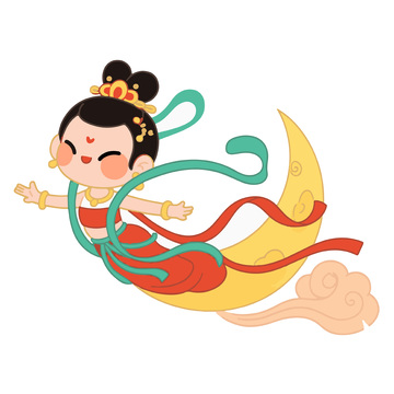 可爱的嫦娥奔月
