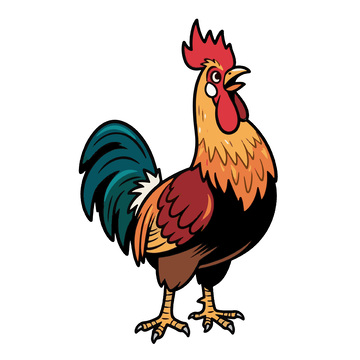 表情惊讶的大公鸡