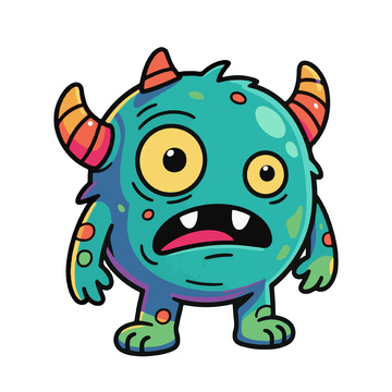 卡通绿色小怪兽