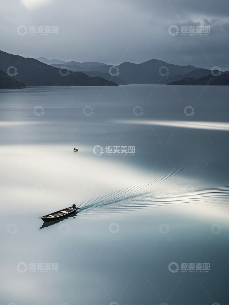 高清大图下载【趣麦麦图】宁静山脉海面风景摄影