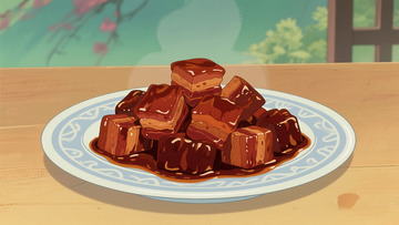 手绘红烧肉插画4