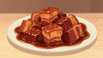 手绘红烧肉插画3