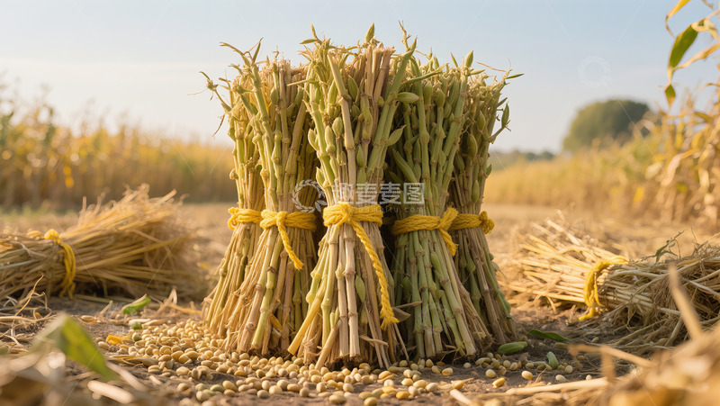 高清大图下载【趣麦麦图】芝麻收获时刻