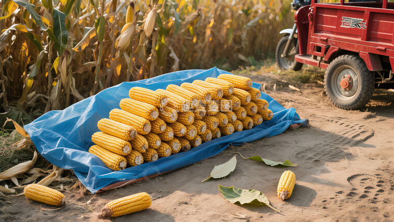 高清大图下载【趣麦麦图】玉米收货实拍摄影