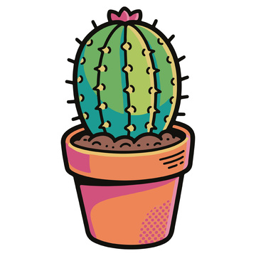 卡通仙人球盆栽.