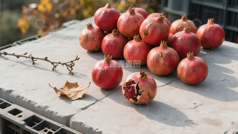 高清大图下载【趣麦麦图】石榴收获时刻