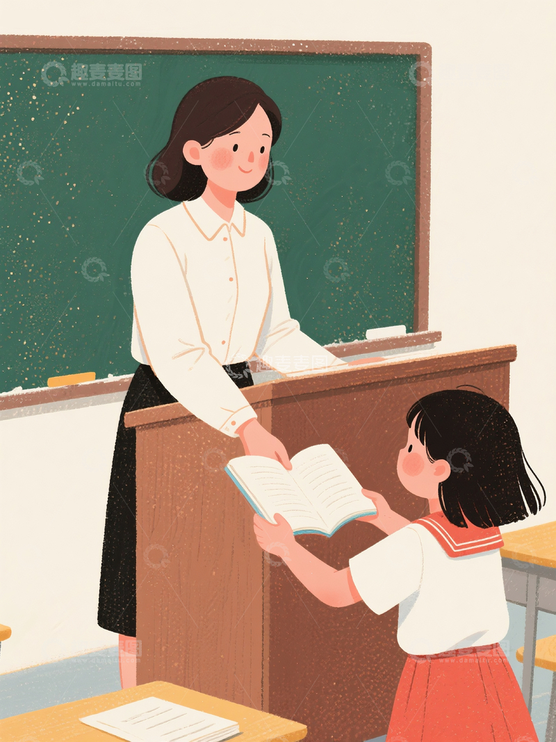 源文件下载【趣麦麦图】教师与学生插画3