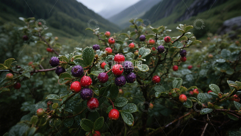 高清大图下载【趣麦麦图】山谷中的野生蓝莓