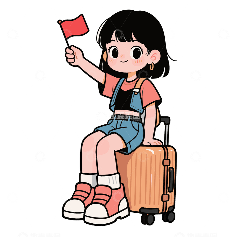 源文件下载【趣麦麦图】国庆节旅游人物2