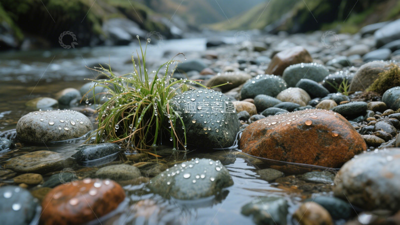 高清大图下载【趣麦麦图】溪流石的实拍
