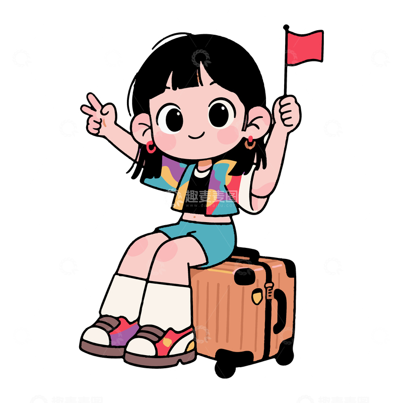 源文件下载【趣麦麦图】国庆节旅游人物3