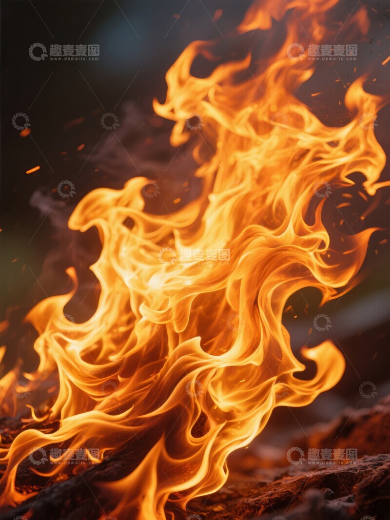 高清大图下载【趣麦麦图】熊熊燃烧的篝火