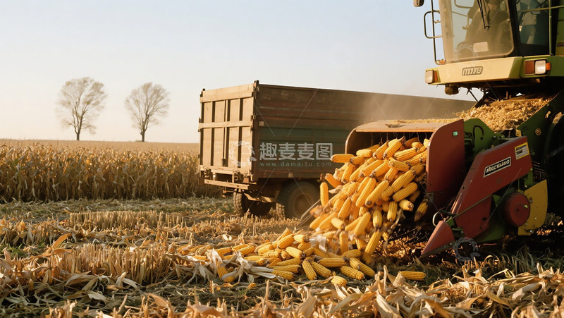 高清大图下载【趣麦麦图】玉米收获打粒时刻