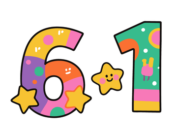 61儿童节卡通数字