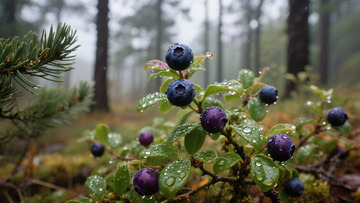 林中的蓝莓果实