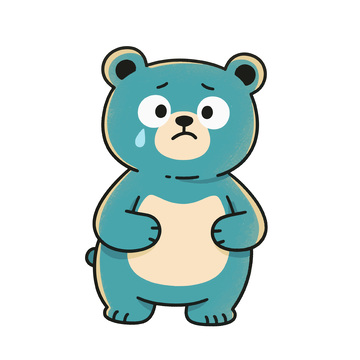 难过的蓝色小熊